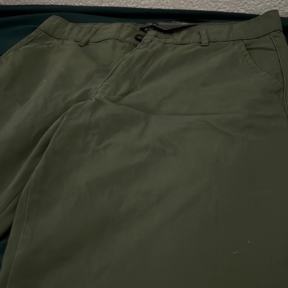 Green slim fit chino trousers